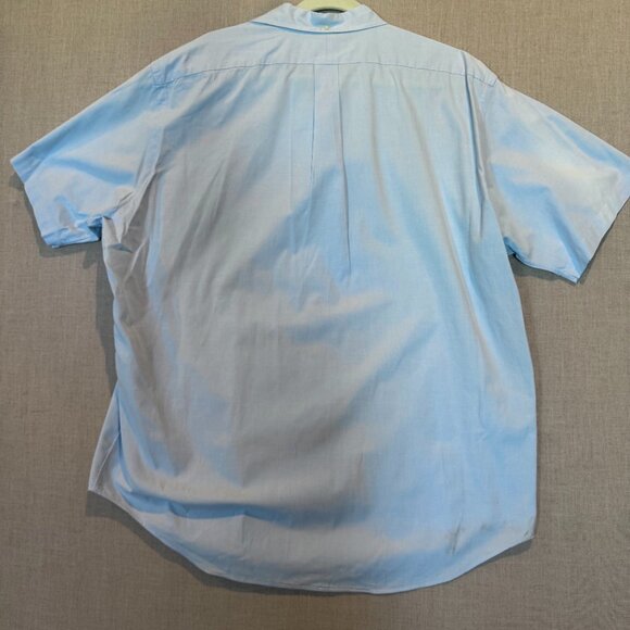 Ralph Lauren Classic Fit Short Sleeve Button Down XL Light Blue Shirt Pink Pony - Picture 7 of 10